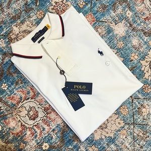 Polo Ralph Lauren Contrast tipped Mesh shirt Sz L NWT